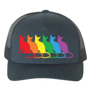 Cats Lgbtq Rainbow Pride Lesbian Lgbt Proud Cat Mom Dad Gift Yupoong Adult 5-Panel Trucker Hat