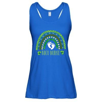 Cute Leopard Rainbow Nicu Nurse St Patricks Day Gift Ladies Essential Flowy Tank