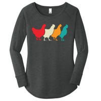 Chicken Lovers Retro Vintage Chicken Women's Perfect Tri Tunic Long Sleeve Shirt