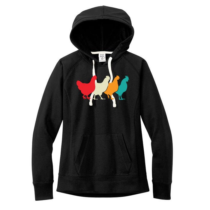 Chicken Lovers Retro Vintage Chicken Women's Fleece Hoodie