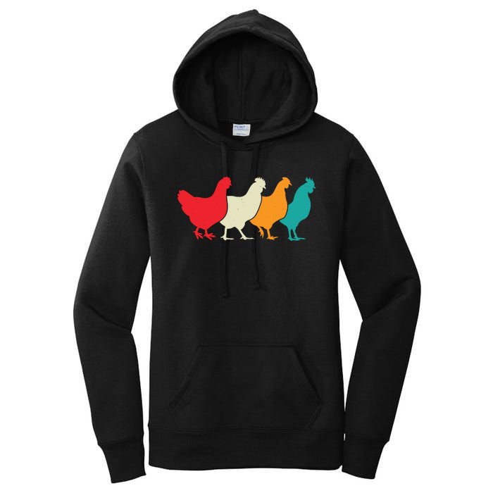 Chicken Lovers Retro Vintage Chicken Women's Pullover Hoodie