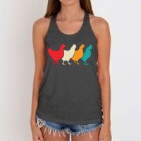 Chicken Lovers Retro Vintage Chicken Women's Knotted Racerback Tank