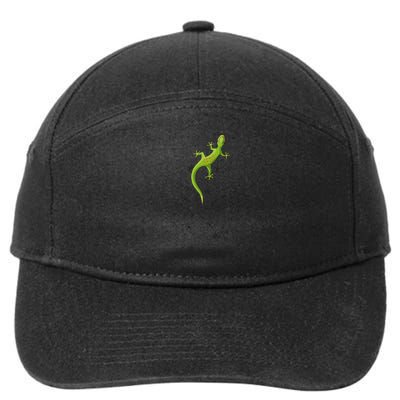 Cute Lizard Reptile With Tracks Climbing Gecko 7-Panel Snapback Hat