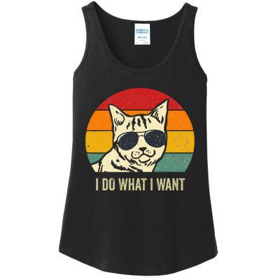 Cat Lovers Retro Vintage I Do What I Want Funny Cat Ladies Essential Tank