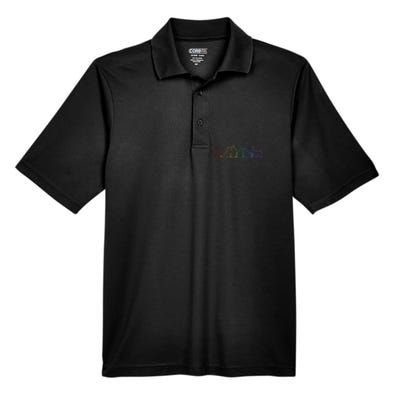 Cat LGBT Rainbow Cat Daddy Cat Mom Cat Lovers Funny Cat Men's Origin Performance Piqué Polo