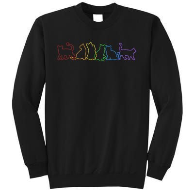 Cat LGBT Rainbow Cat Daddy Cat Mom Cat Lovers Funny Cat Sweatshirt