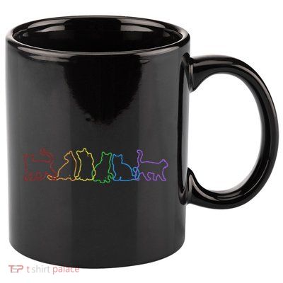 Cat LGBT Rainbow Cat Daddy Cat Mom Cat Lovers Funny Cat 11oz C Handle Ceramic Mug