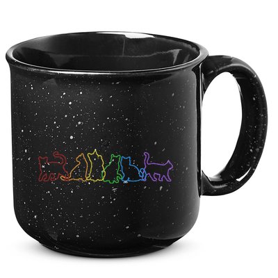 Cat LGBT Rainbow Cat Daddy Cat Mom Cat Lovers Funny Cat 15oz Campfire Ceramic Mug
