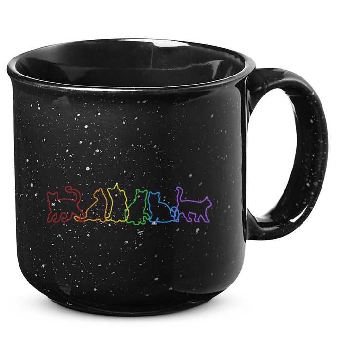 Cat LGBT Rainbow Cat Daddy Cat Mom Cat Lovers Funny Cat 15oz Campfire Ceramic Mug