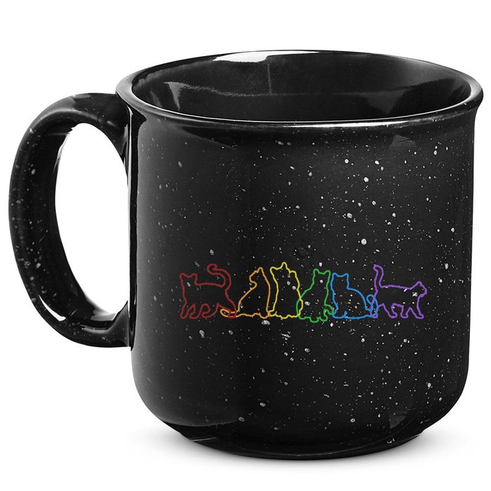Cat LGBT Rainbow Cat Daddy Cat Mom Cat Lovers Funny Cat 15oz Campfire Ceramic Mug