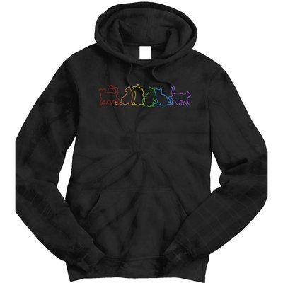 Cat LGBT Rainbow Cat Daddy Cat Mom Cat Lovers Funny Cat Tie Dye Hoodie