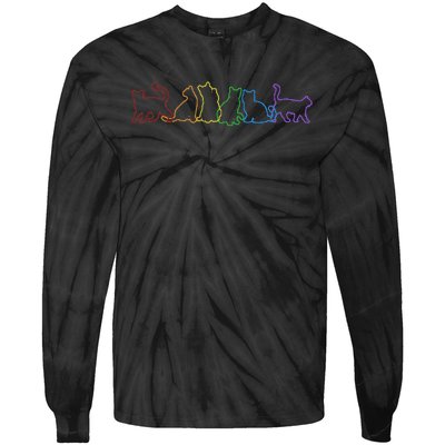 Cat LGBT Rainbow Cat Daddy Cat Mom Cat Lovers Funny Cat Tie-Dye Long Sleeve Shirt