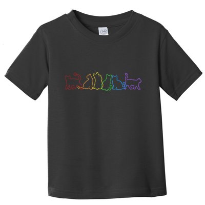 Cat LGBT Rainbow Cat Daddy Cat Mom Cat Lovers Funny Cat Toddler T-Shirt