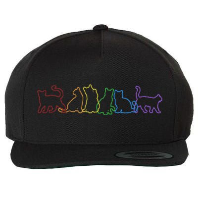 Cat LGBT Rainbow Cat Daddy Cat Mom Cat Lovers Funny Cat Wool Snapback Cap