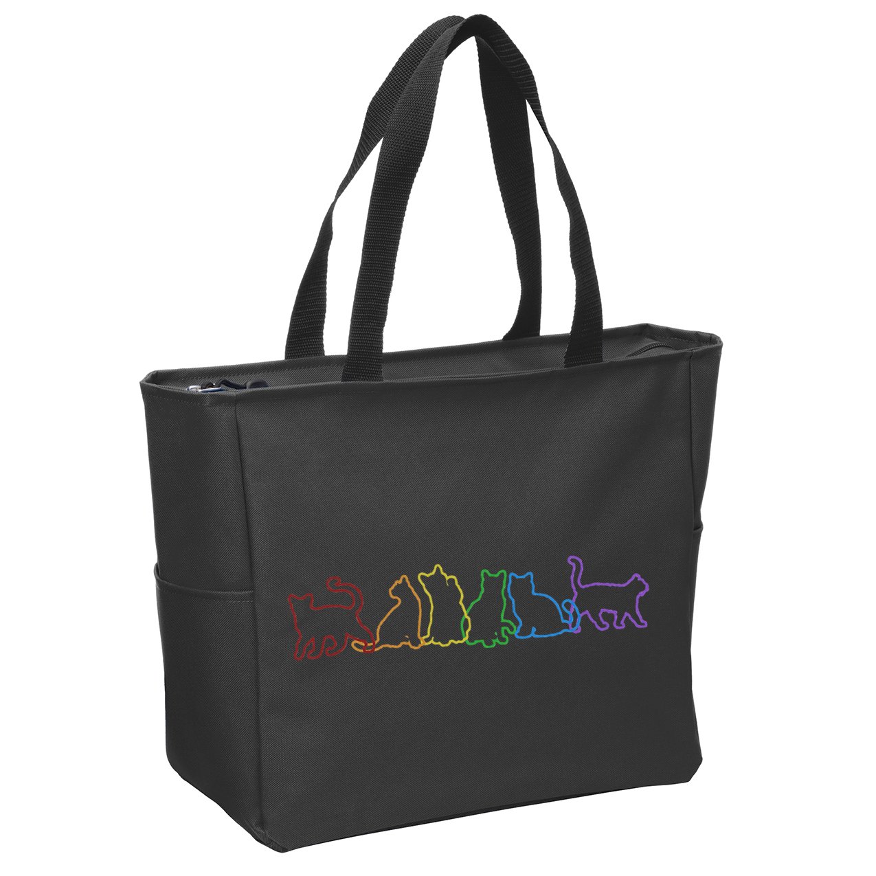 Cat LGBT Rainbow Cat Daddy Cat Mom Cat Lovers Funny Cat Zip Tote Bag