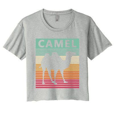 Camel Lover Retro Vintage Camel Gift Women's Crop Top Tee