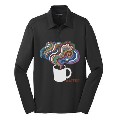 Coffee Lovers Retro B.O.B D.Y.L.A.N Inspired Silk Touch Performance Long Sleeve Polo