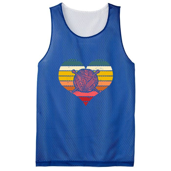 Crochet Lovers Retro Sunset Hook Crocheter Crocheting Gift Mesh Reversible Basketball Jersey Tank