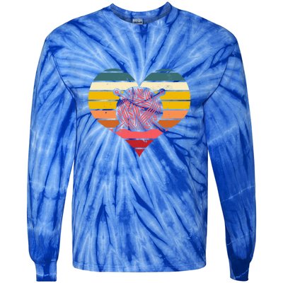 Crochet Lovers Retro Sunset Hook Crocheter Crocheting Gift Tie-Dye Long Sleeve Shirt