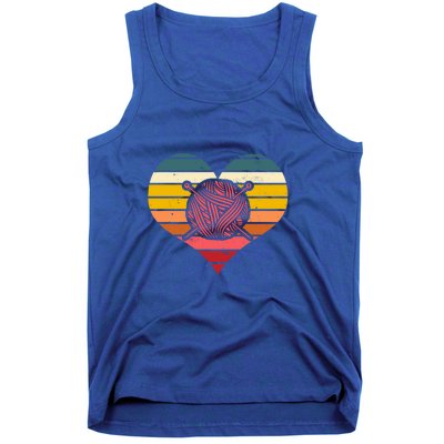 Crochet Lovers Retro Sunset Hook Crocheter Crocheting Gift Tank Top