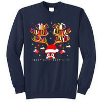 Christmas Library Red Plaid Reindeer Librarian Book Lover Tall Sweatshirt