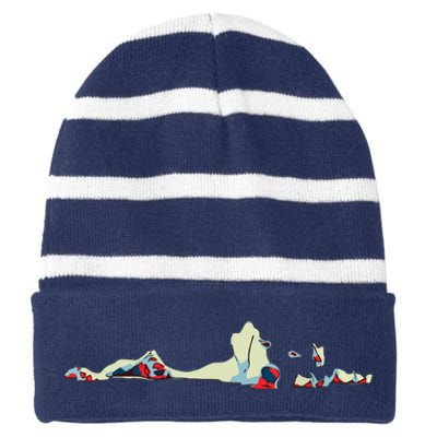 Cool Labrador Retriever Dog Lover T Lab Gift Striped Beanie with Solid Band