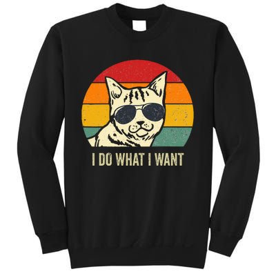 Cat Lovers Retro Vintage I Do What I Want Funny Cat Sweatshirt