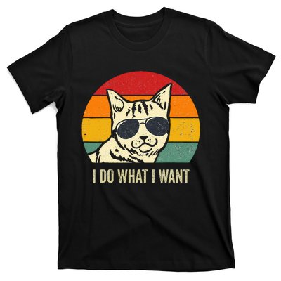 Cat Lovers Retro Vintage I Do What I Want Funny Cat T-Shirt