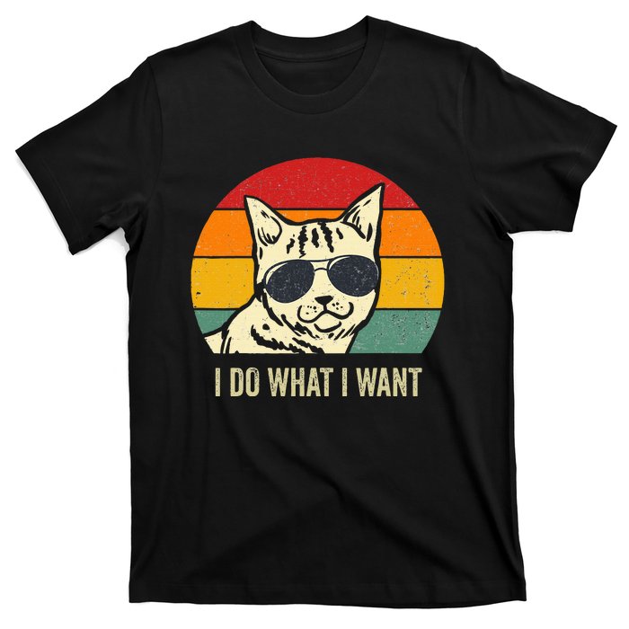 Cat Lovers Retro Vintage I Do What I Want Funny Cat T-Shirt