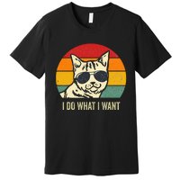 Cat Lovers Retro Vintage I Do What I Want Funny Cat Premium T-Shirt