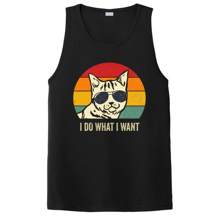 Cat Lovers Retro Vintage I Do What I Want Funny Cat PosiCharge Competitor Tank