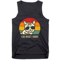 Cat Lovers Retro Vintage I Do What I Want Funny Cat Tank Top