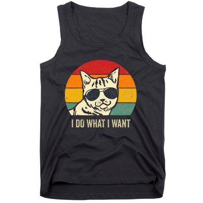 Cat Lovers Retro Vintage I Do What I Want Funny Cat Tank Top