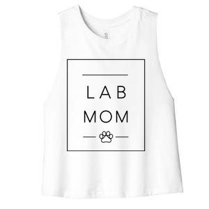 Cute Labrador Retriever Dog Mom Crewneck Lab Retriever Mom Meaningful Gift Women's Racerback Cropped Tank