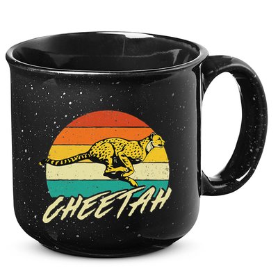Cheetah Lover Retro Vintage Safari Zoo Animal Lover 15oz Campfire Ceramic Mug