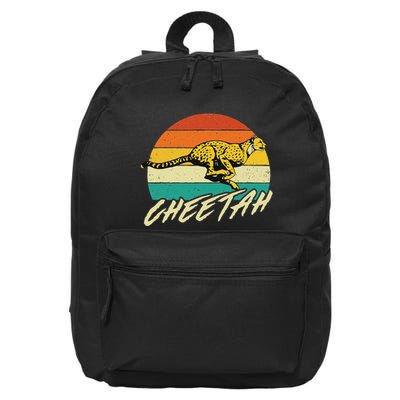 Cheetah Lover Retro Vintage Safari Zoo Animal Lover 16 in Basic Backpack