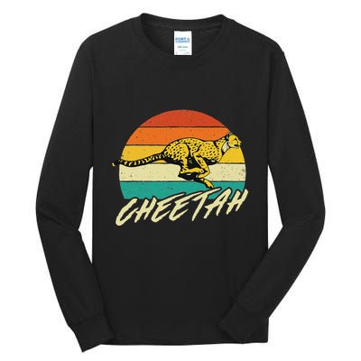 Cheetah Lover Retro Vintage Safari Zoo Animal Lover Tall Long Sleeve T-Shirt