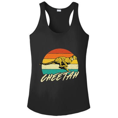 Cheetah Lover Retro Vintage Safari Zoo Animal Lover Ladies PosiCharge Competitor Racerback Tank