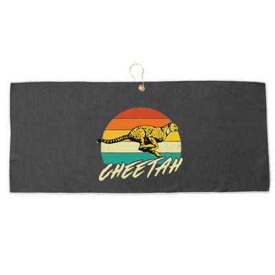 Cheetah Lover Retro Vintage Safari Zoo Animal Lover Large Microfiber Waffle Golf Towel