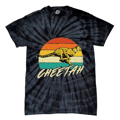 Cheetah Lover Retro Vintage Safari Zoo Animal Lover Tie-Dye T-Shirt