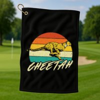 Cheetah Lover Retro Vintage Safari Zoo Animal Lover Golf Towel