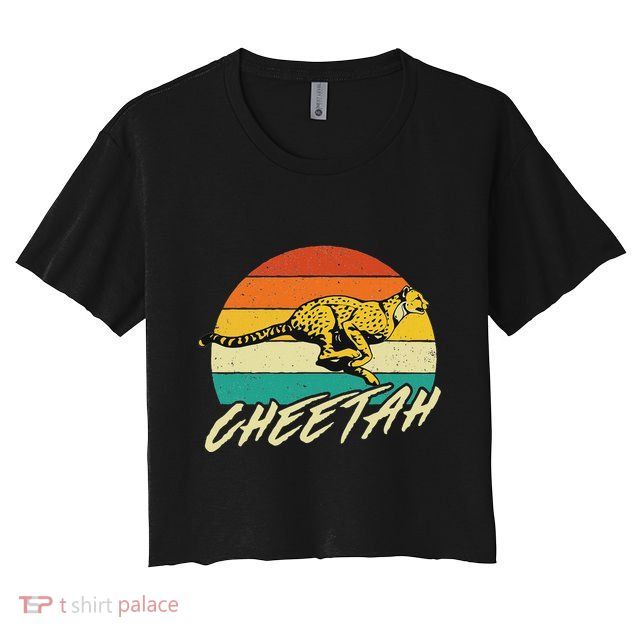Cheetah Lover Retro Vintage Safari Zoo Animal Lover Crop Top