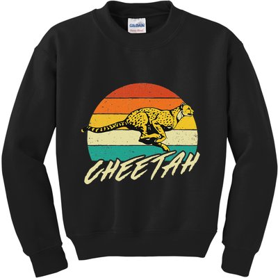 Cheetah Lover Retro Vintage Safari Zoo Animal Lover Kids Sweatshirt