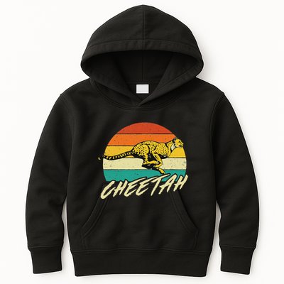 Cheetah Lover Retro Vintage Safari Zoo Animal Lover Kids Hoodie