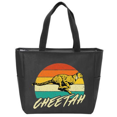 Cheetah Lover Retro Vintage Safari Zoo Animal Lover Zip Tote Bag