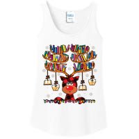 Christmas Librarian Reindeer Matching Family Book Lover Xmas Ladies Essential Tank