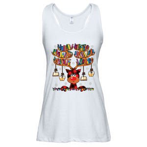 Christmas Librarian Reindeer Matching Family Book Lover Xmas Ladies Essential Flowy Tank