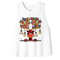 Christmas Librarian Reindeer Matching Family Book Lover Xmas Women's Racerback Cropped Tank