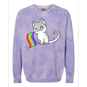 Cat Lgbt Rainbow Flag Pride Month Colorblast Crewneck Sweatshirt