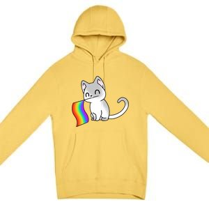 Cat Lgbt Rainbow Flag Pride Month Premium Pullover Hoodie